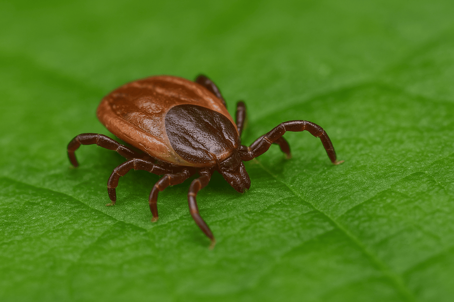 Zecke auf einem Blatt